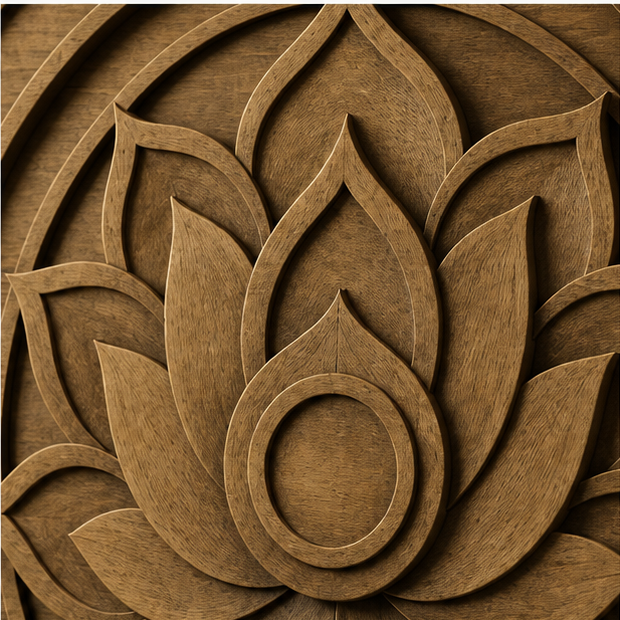 Lotus Halo Wood Medallion
