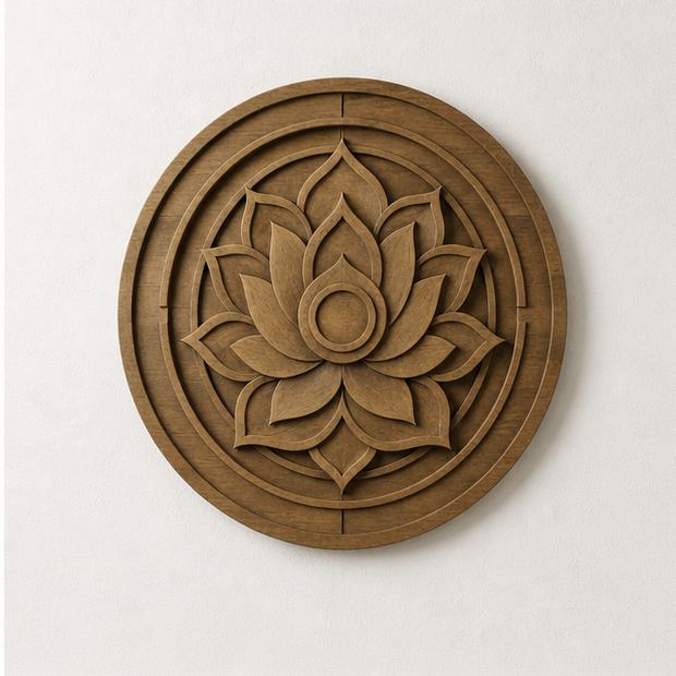 Lotus Halo Wood Medallion