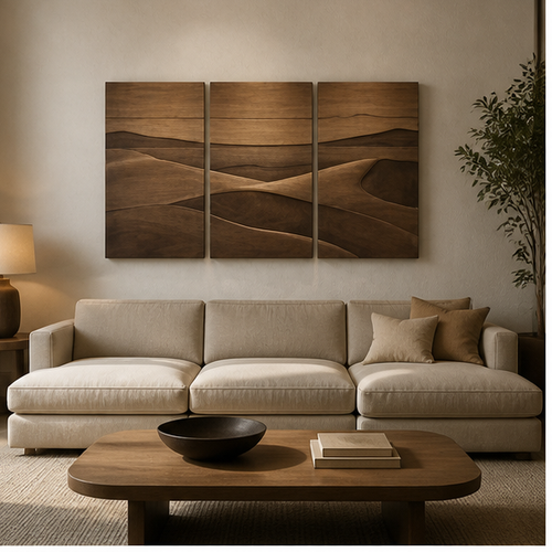 Dune Horizon Wood Triptych