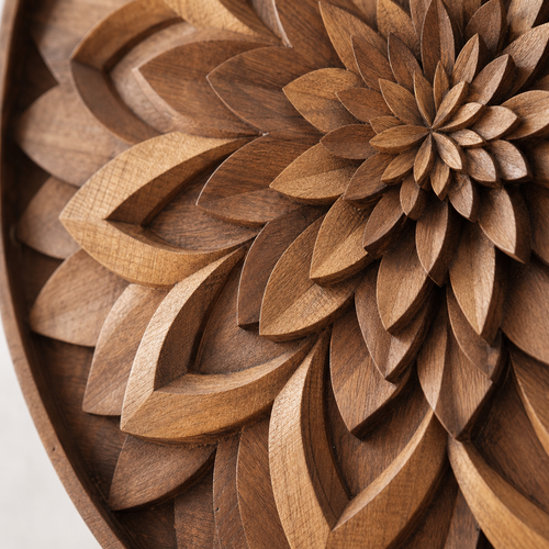 Aureole Bloom Wood Medallion — Detail view