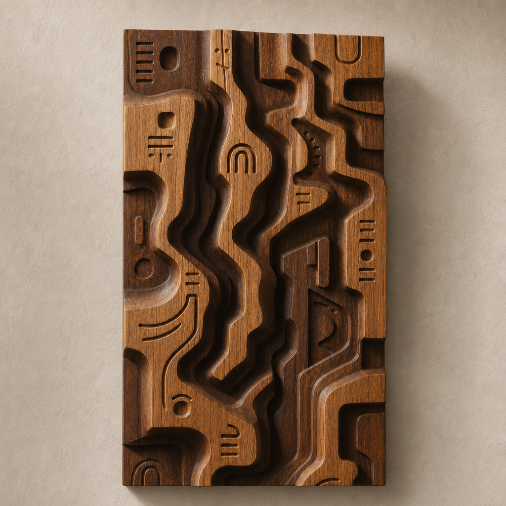 Canyon Glyph Wood Panel — Alt view