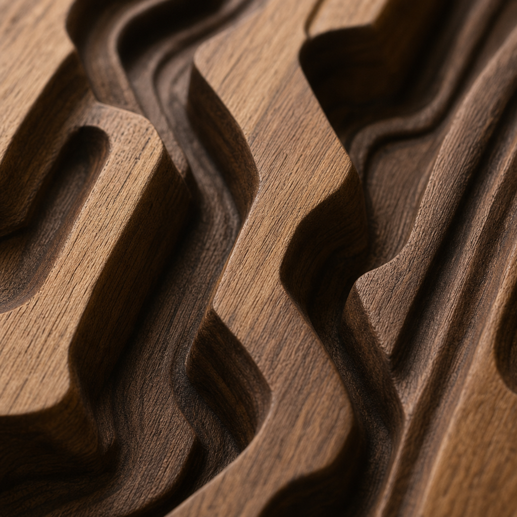 Canyon Glyph Wood Panel — Detail view