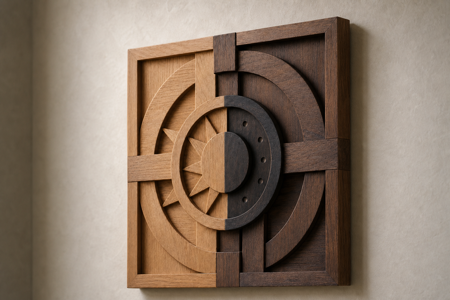 Equinox Weave Wood Relief — Angle view