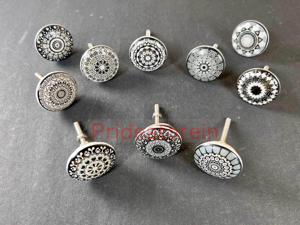 Black Mandala Cabinet Knobs