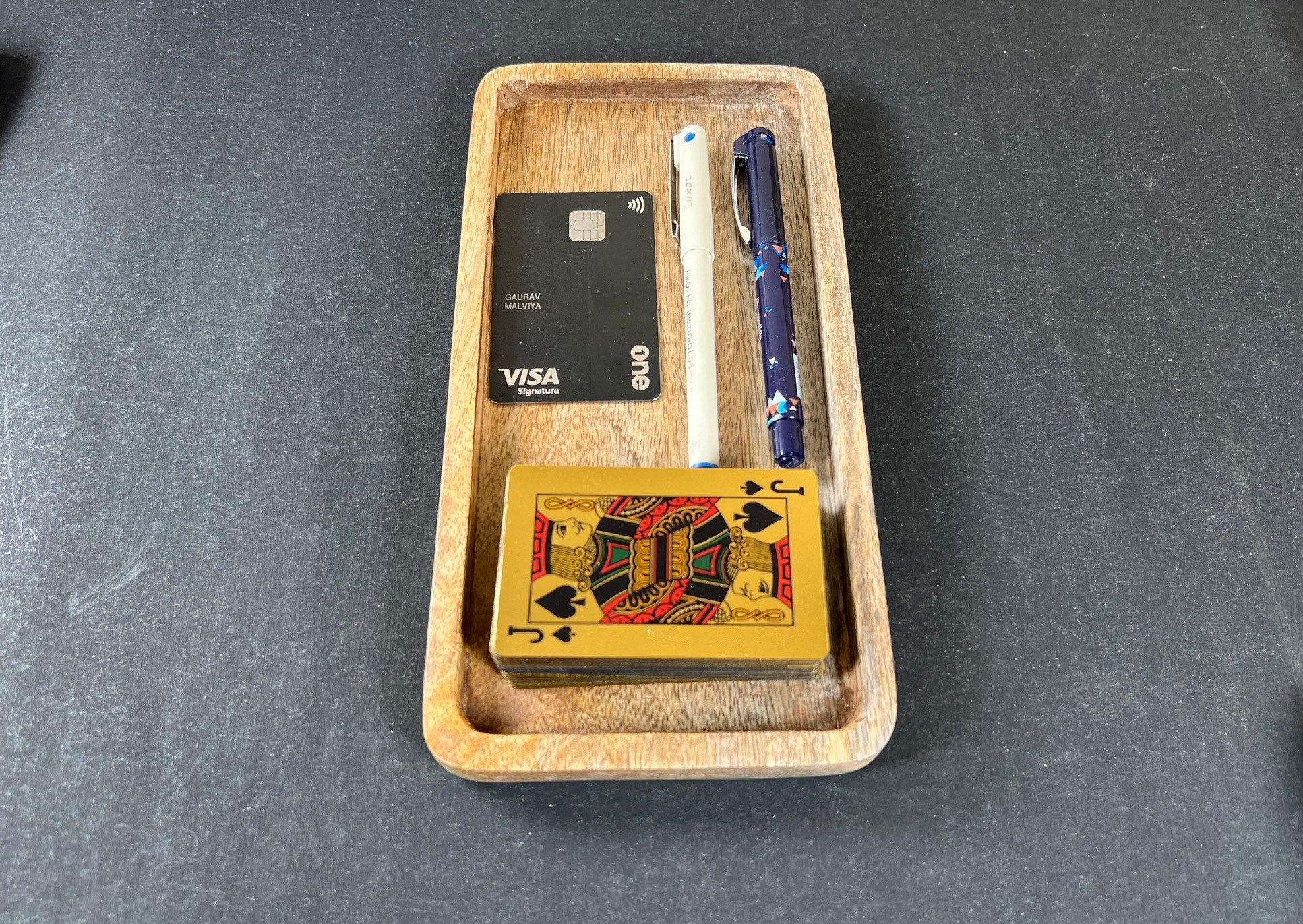 Chic Solid Wood Desk Tray