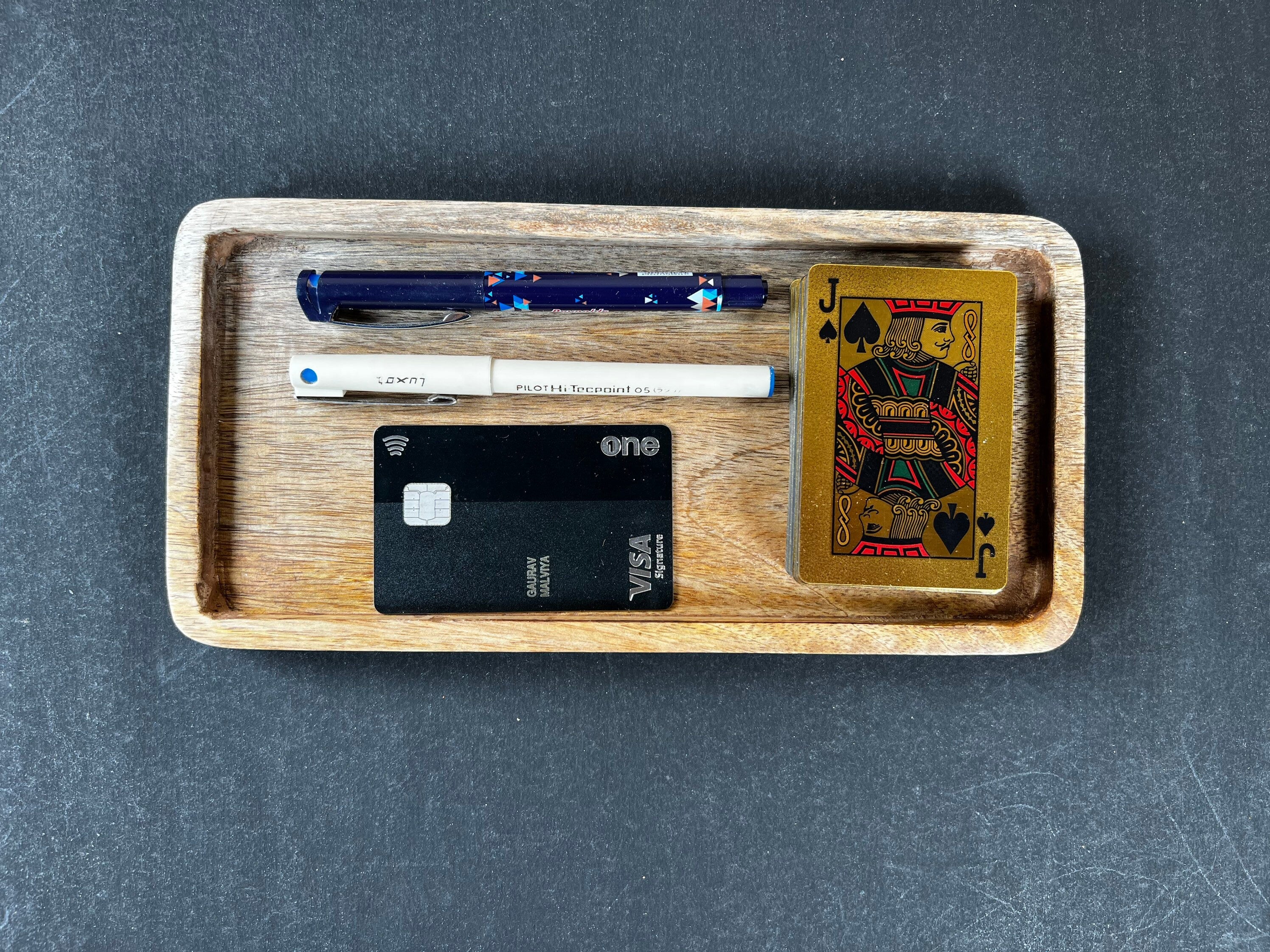 Chic Solid Wood Desk Tray
