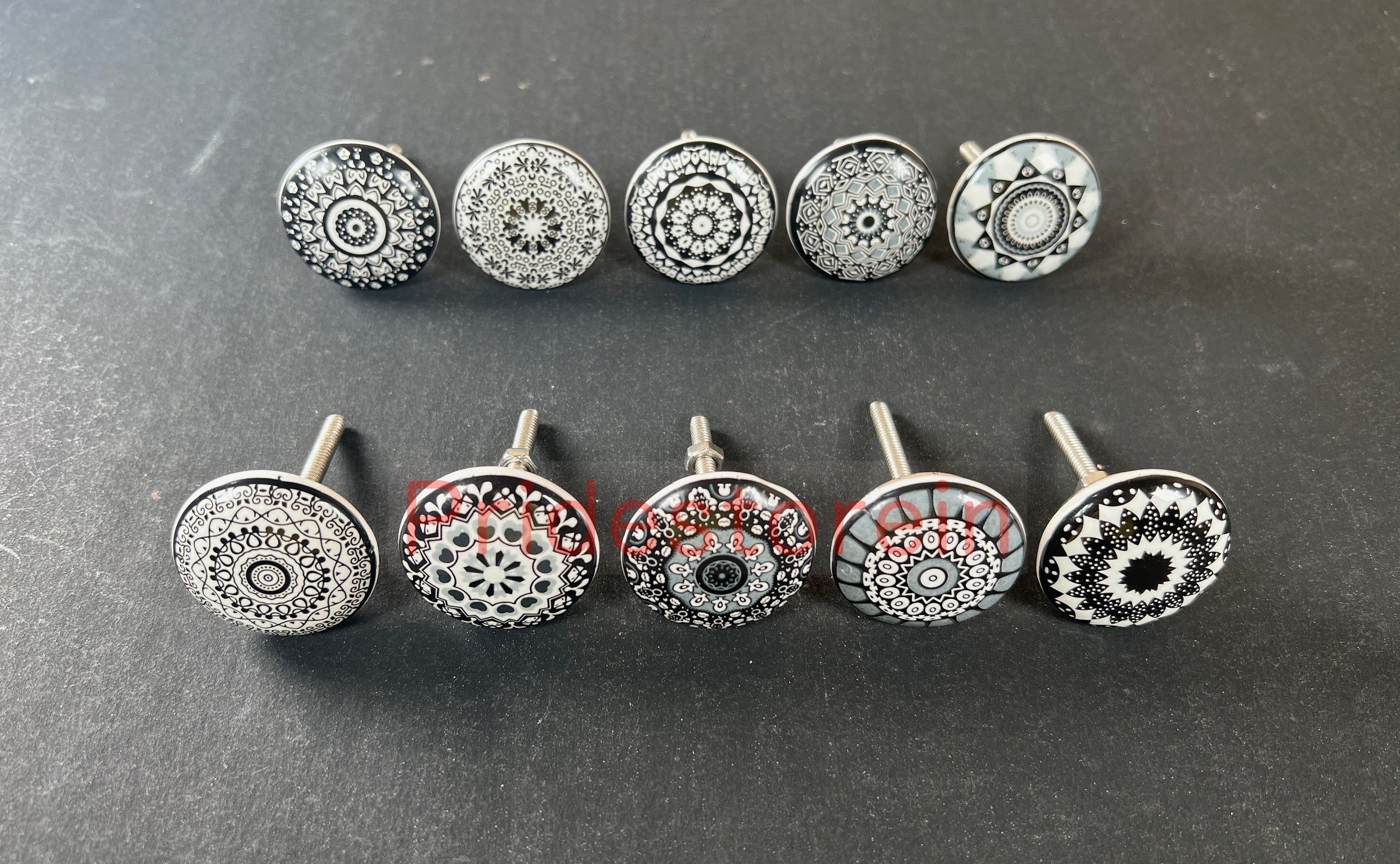 Black Mandala Cabinet Knobs