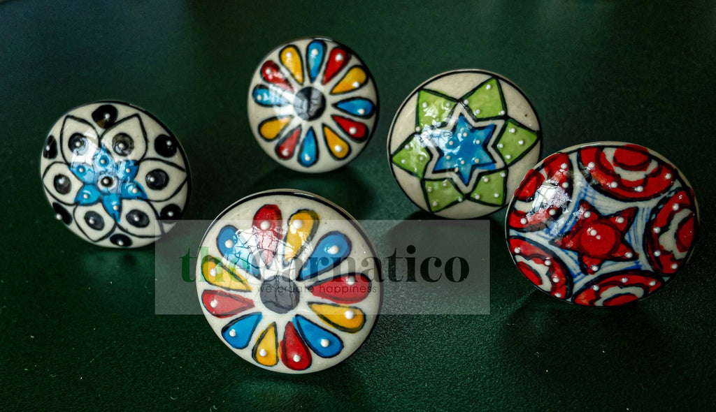 Colorful Ceramic Knobs Set 10pc