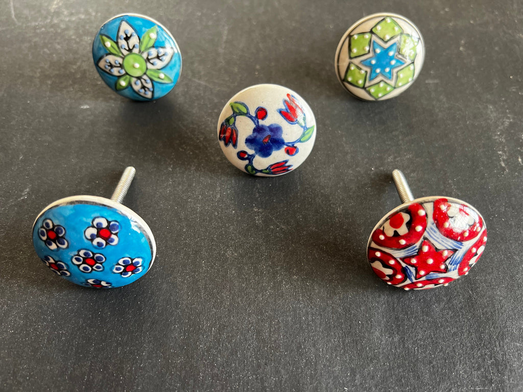 25 Floral Ceramic Cabinet Knobs | Colorful Furniture Hardware