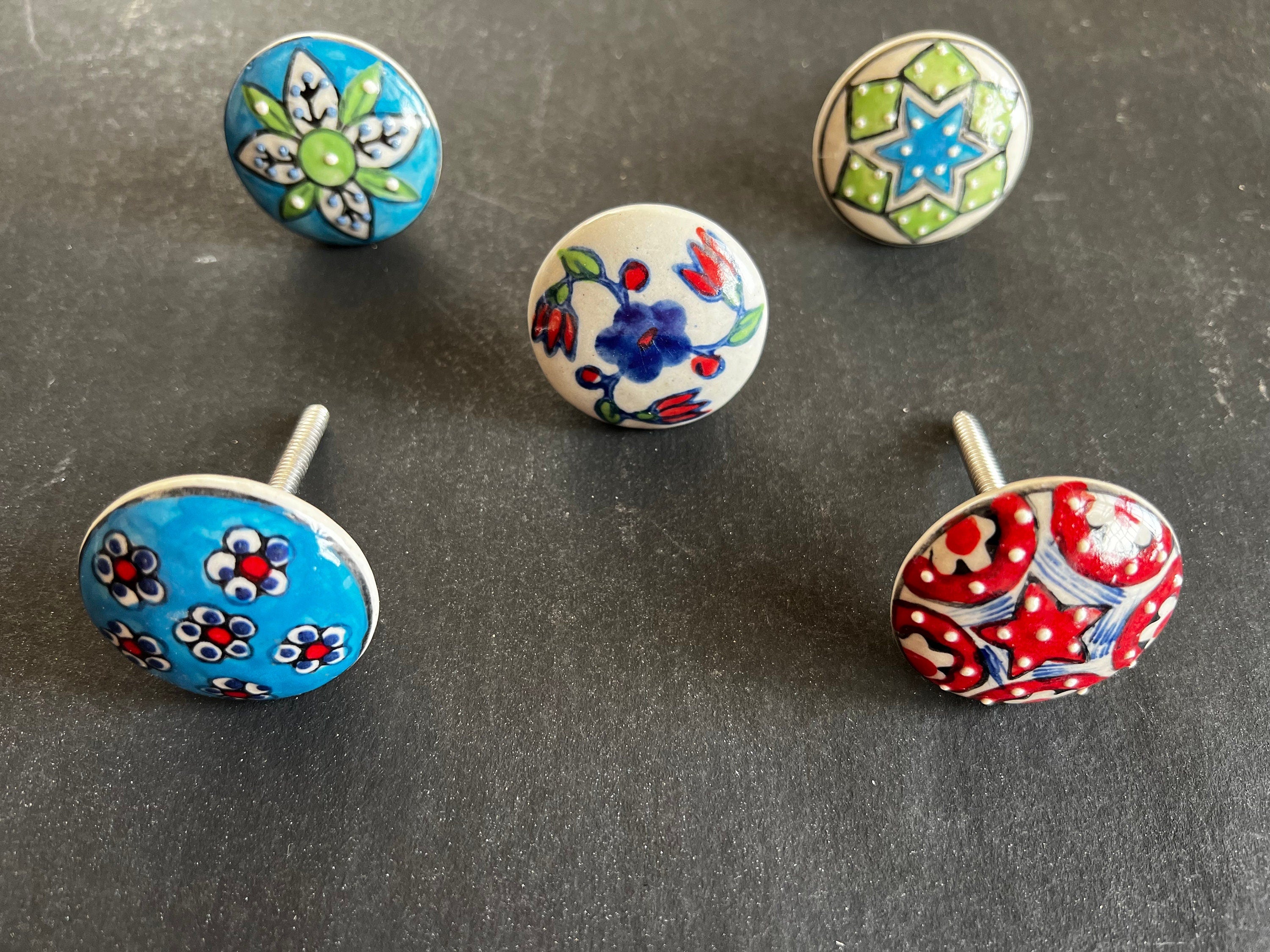 25 Floral Ceramic Cabinet Knobs | Colorful Furniture Hardware