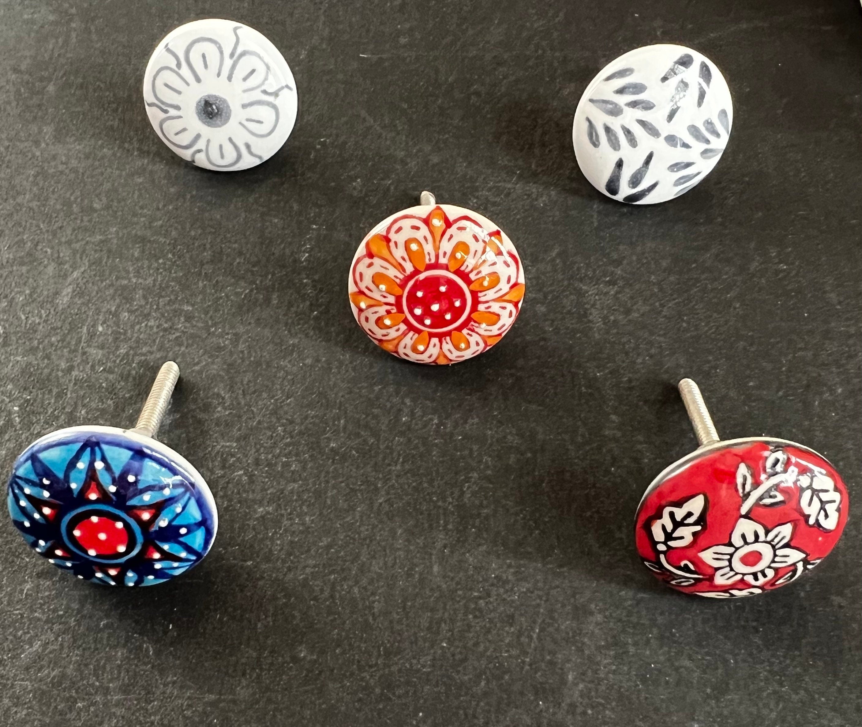 25 Floral Ceramic Cabinet Knobs | Colorful Furniture Hardware