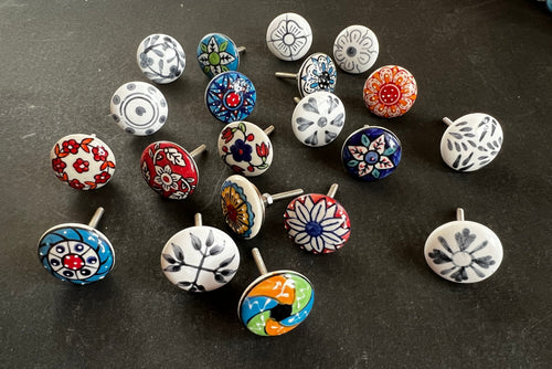 25 Floral Ceramic Cabinet Knobs | Colorful Furniture Hardware