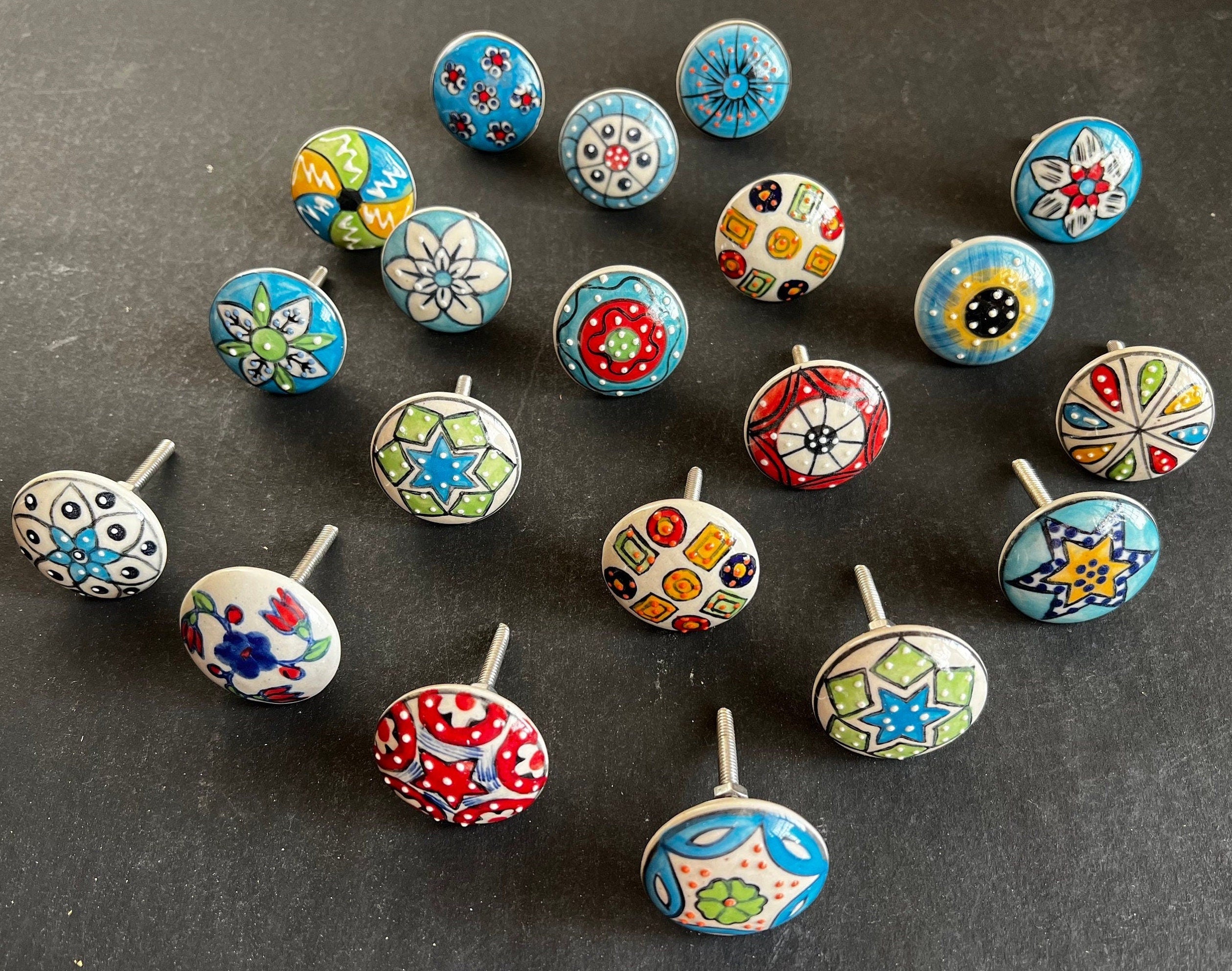 Chic Ceramic Knobs Set of 20