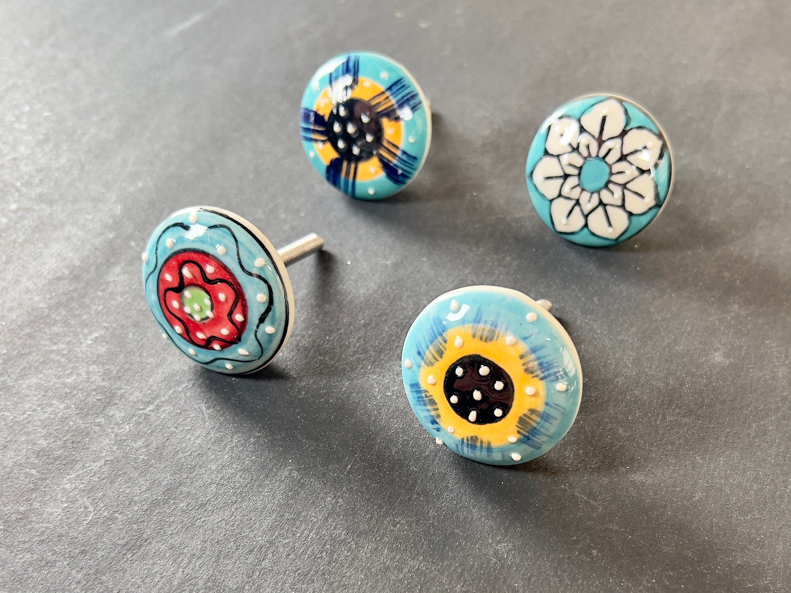 Colorful Ceramic Knobs Set