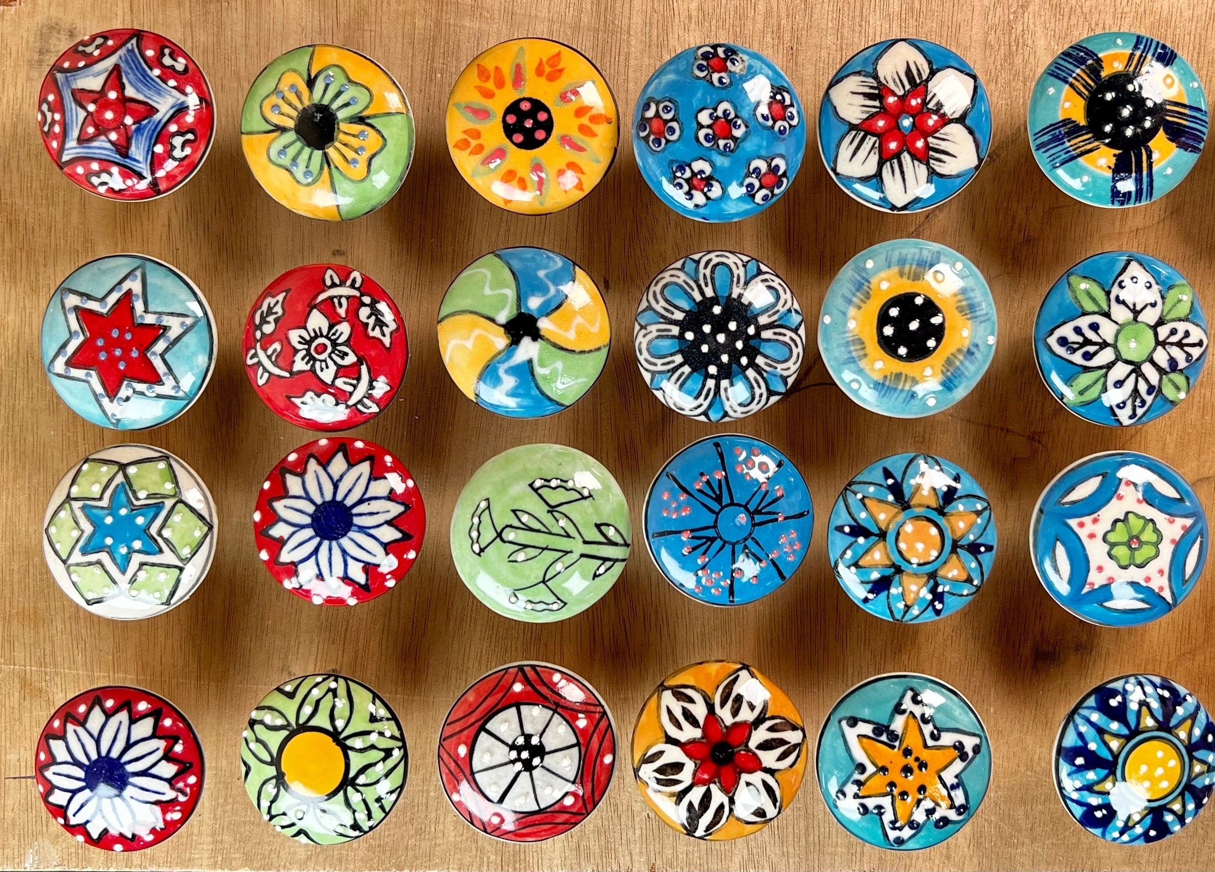 Colorful Ceramic Knobs Set