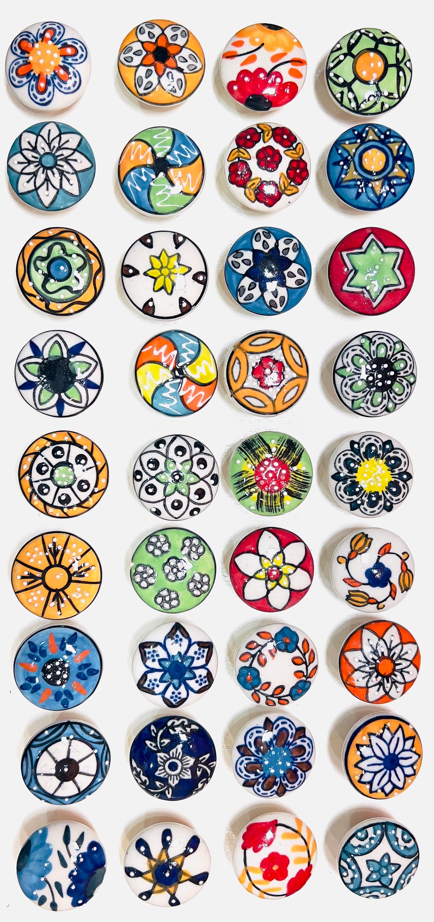 Flower Ceramic Knobs for Cabinets