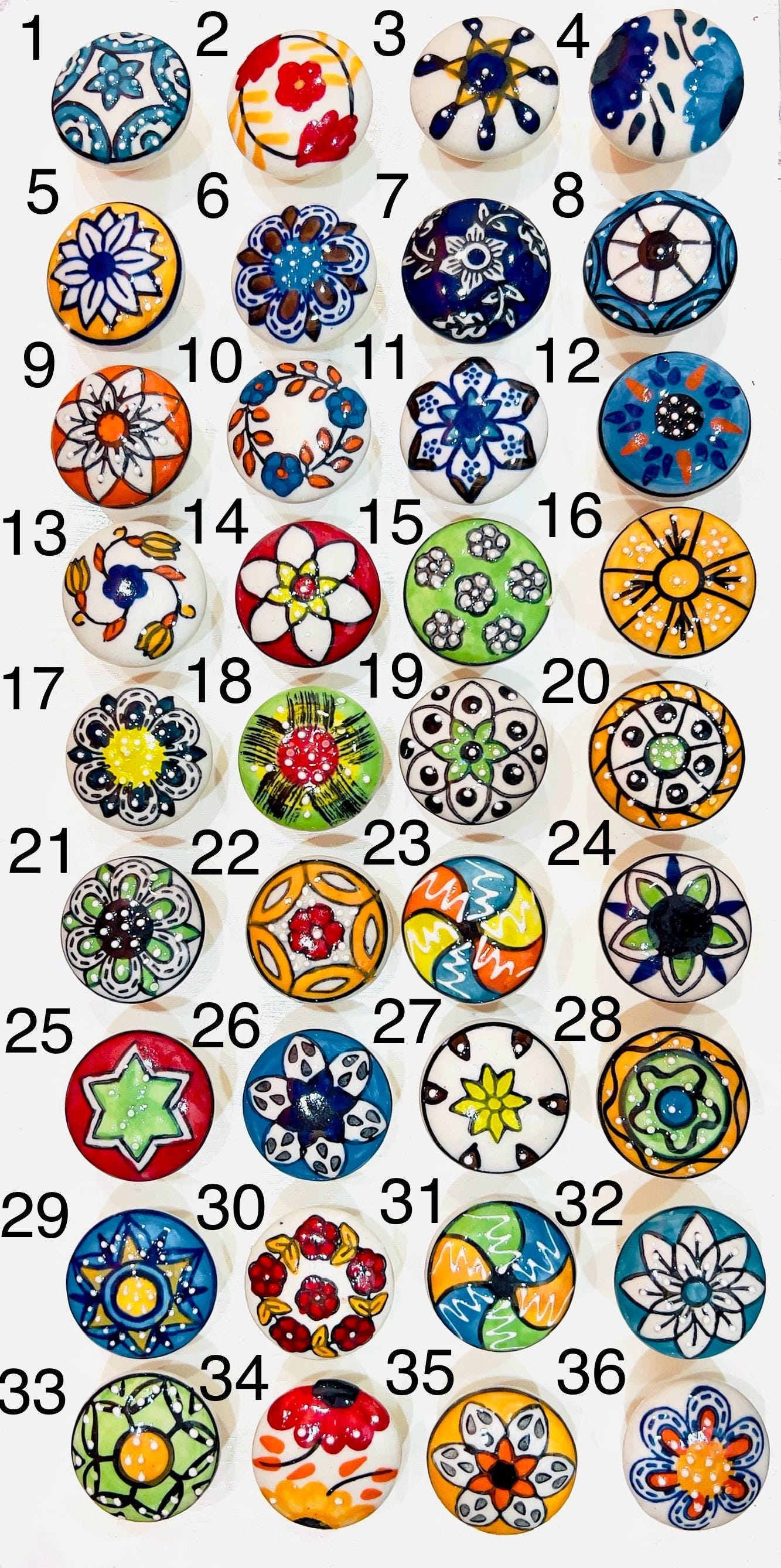 Flower Ceramic Knobs for Cabinets