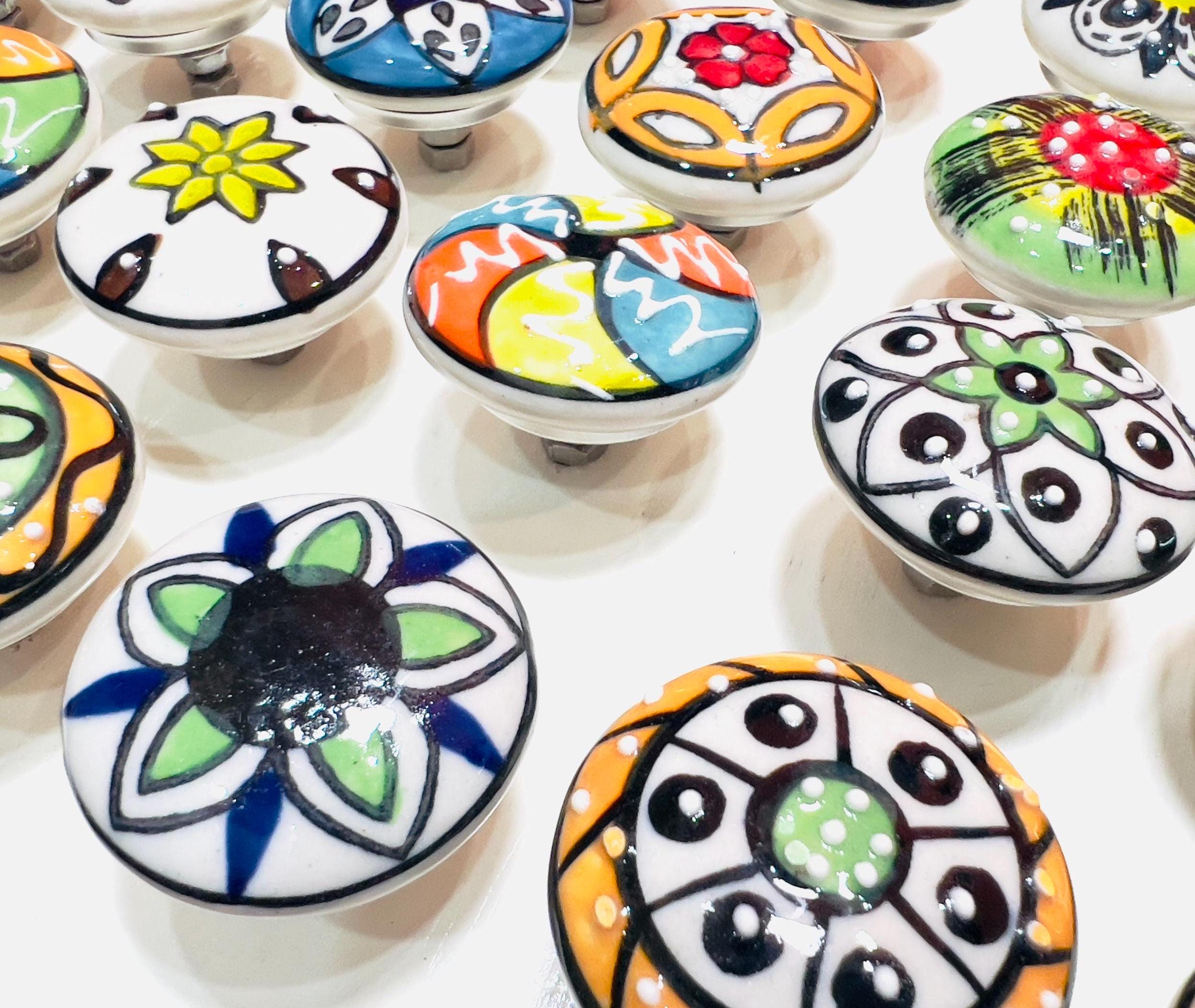 Hand-Painted Ceramic Knobs