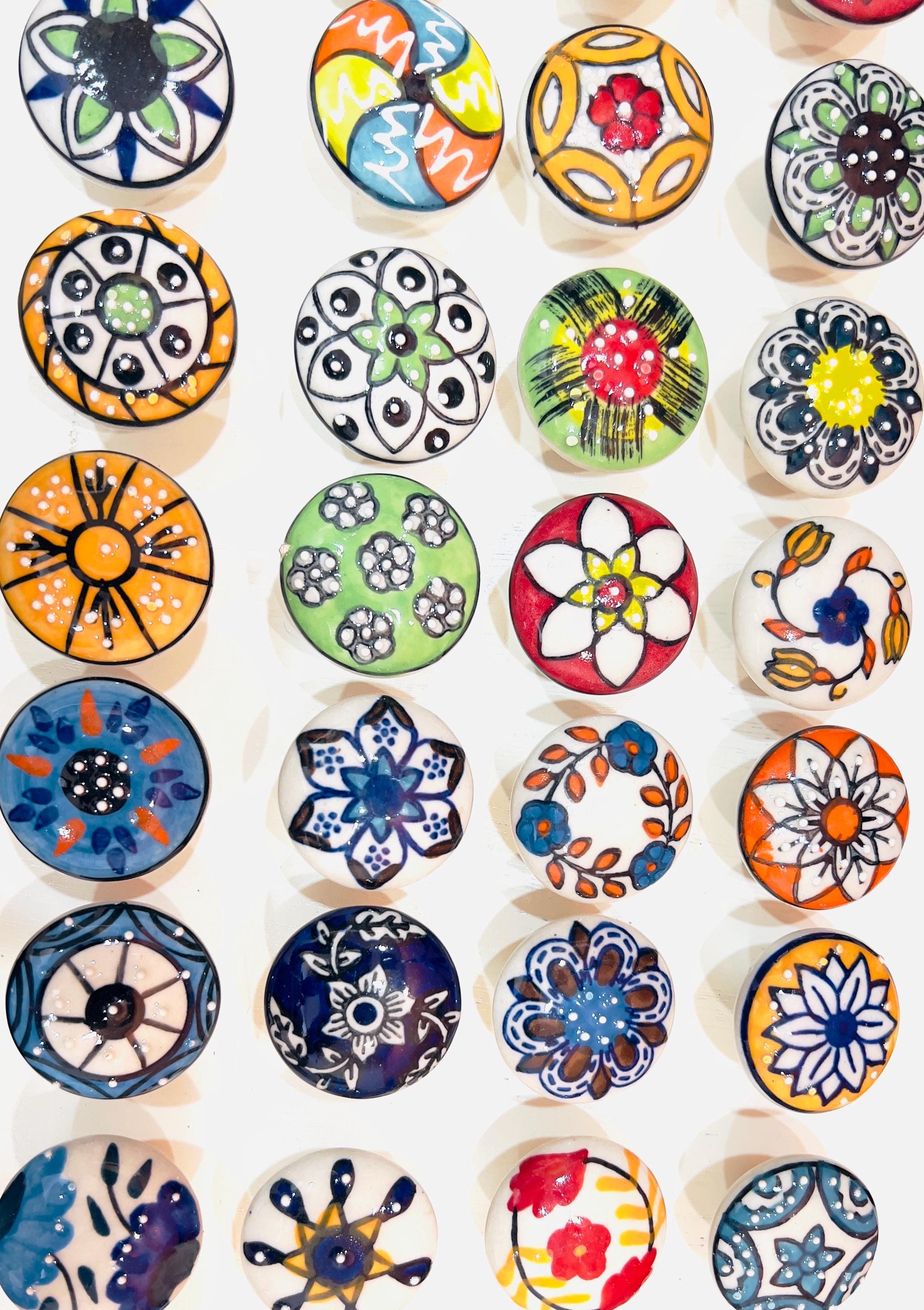 Flower Ceramic Knobs for Cabinets