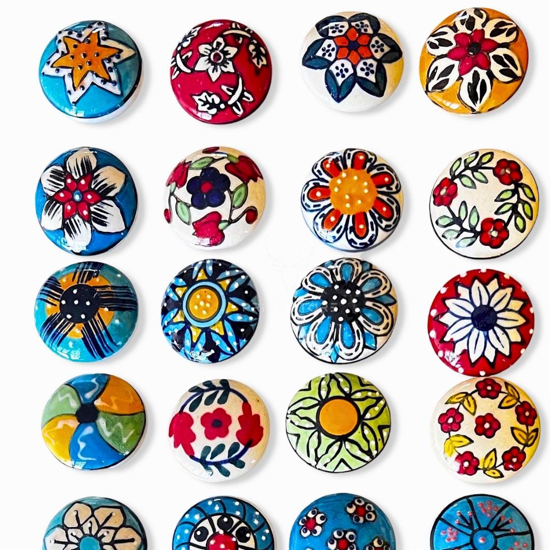 Colorful Flower Knobs Set