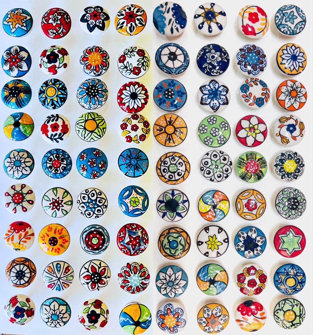 Colorful Flower Knobs Set