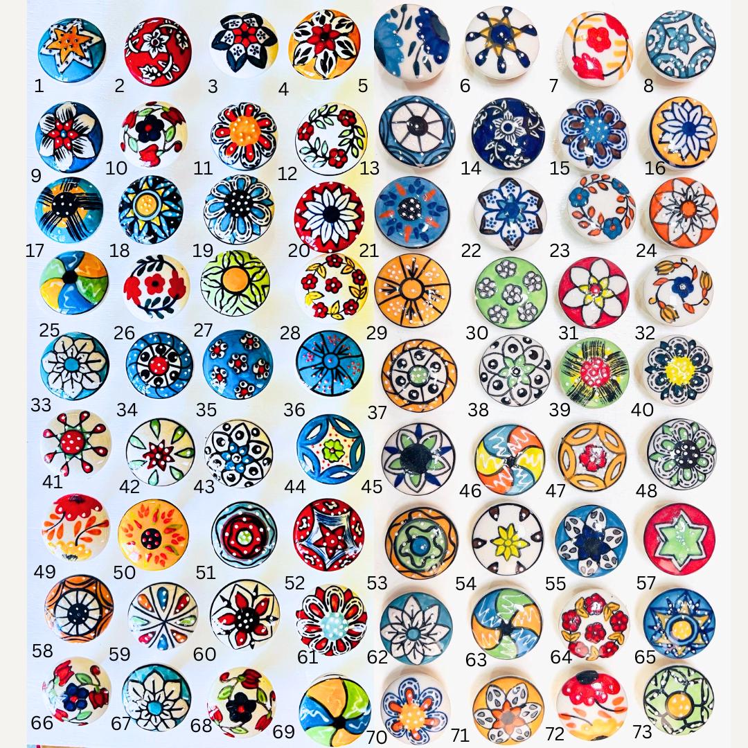 Hand-Painted Ceramic Knobs