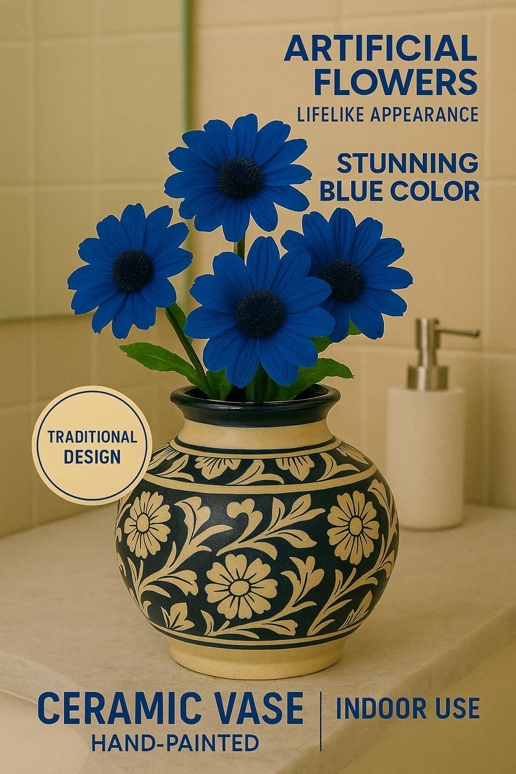 Handmade Blue Flower Vase