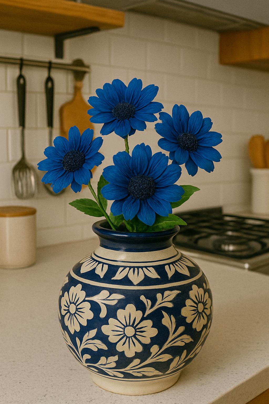 Handmade Blue Flower Vase