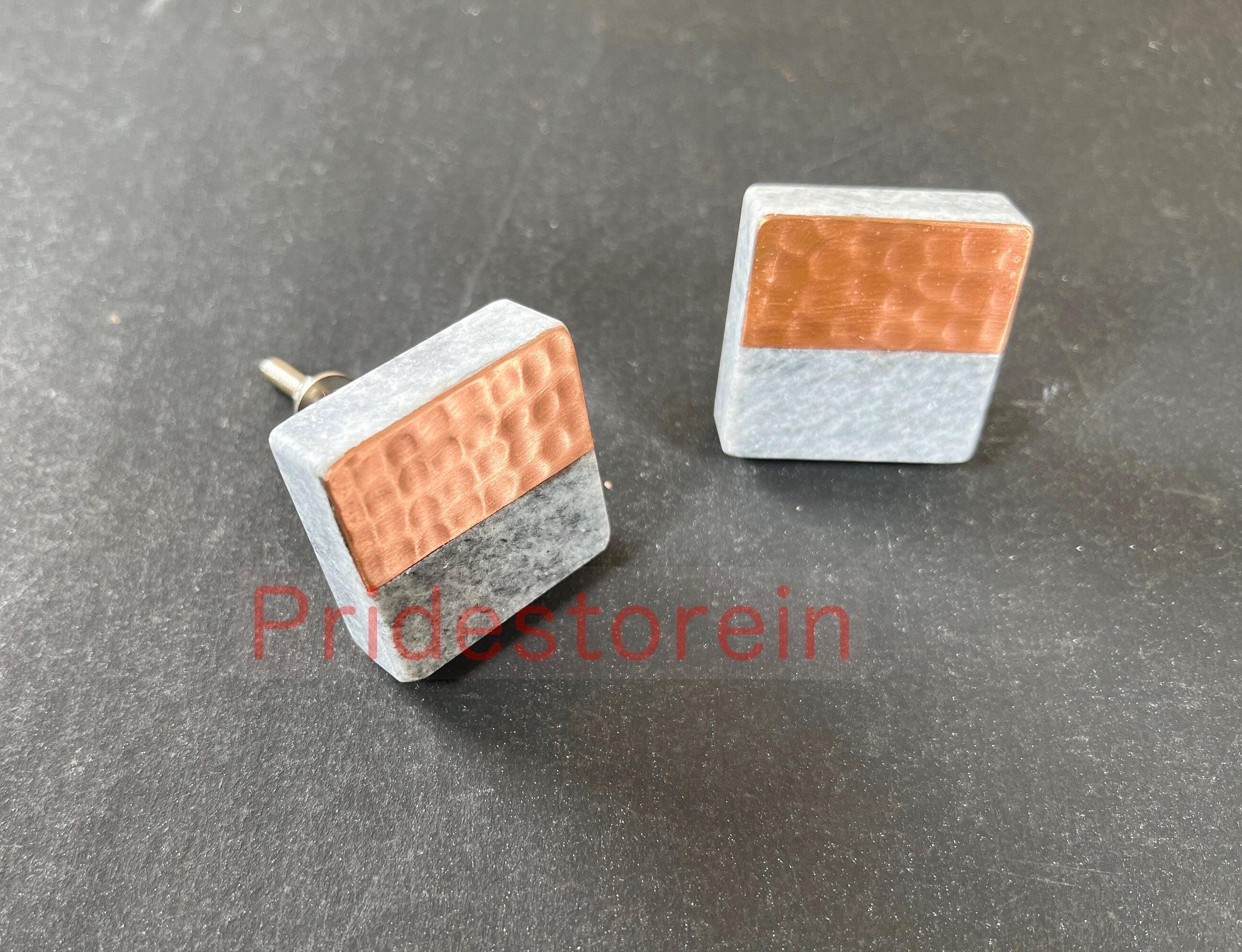 Modern Brass Marble Drawer Pull