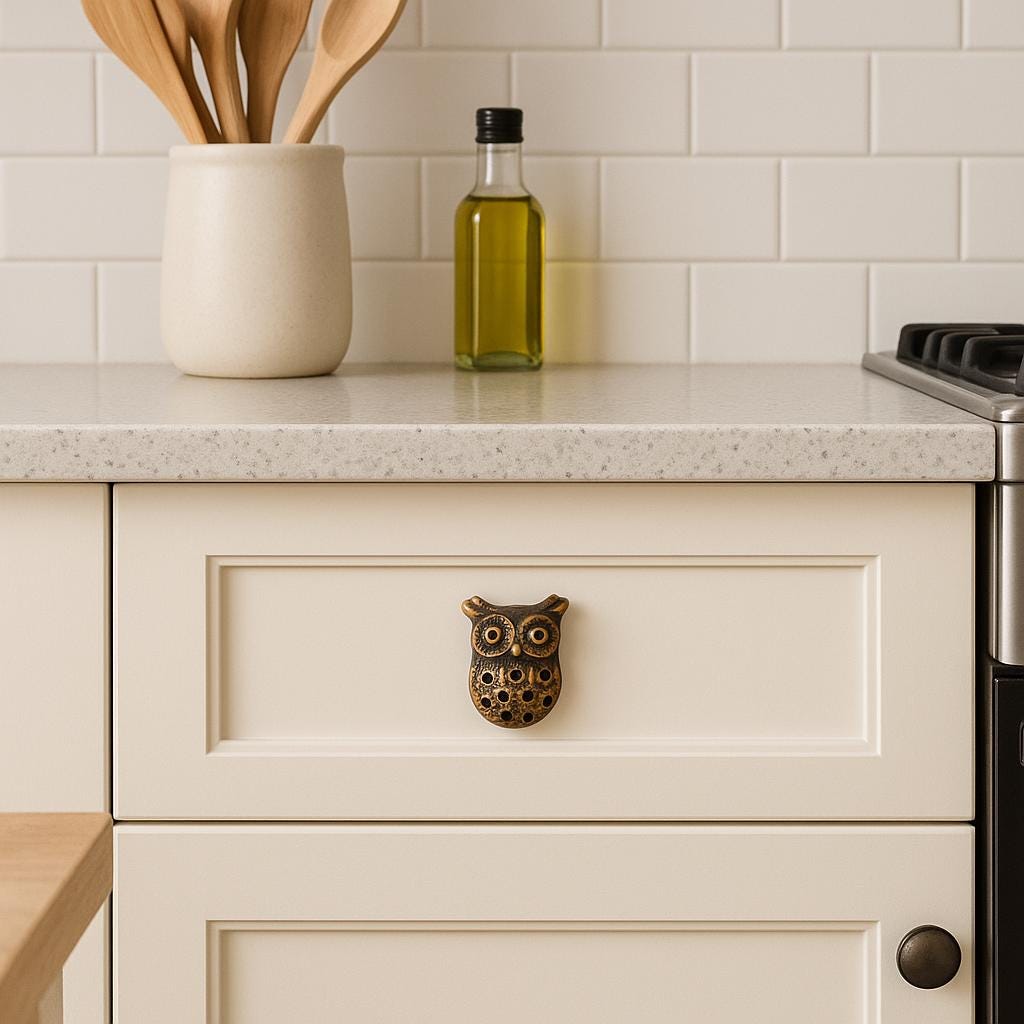 Rustic Iron Owl Drawer Pulls