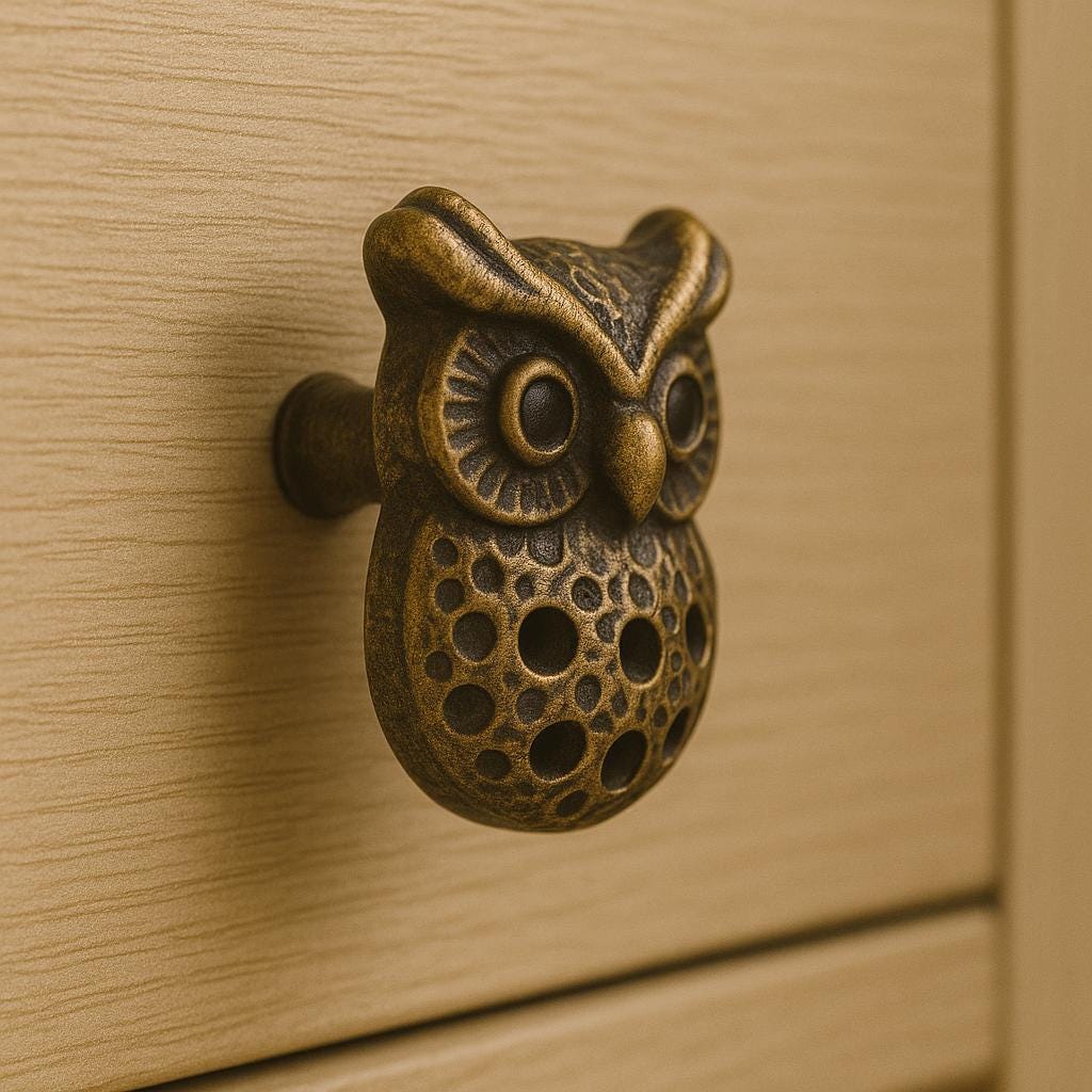 Rustic Iron Owl Drawer Pulls