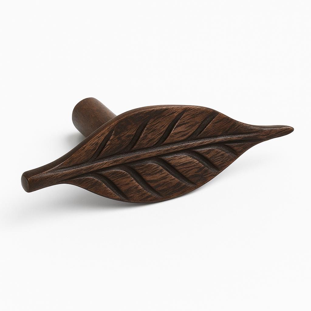 Rustic Iron Leaf Drawer Pulls