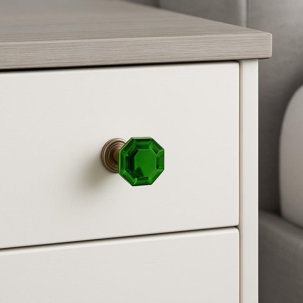 Modern Green Glass Drawer Knob