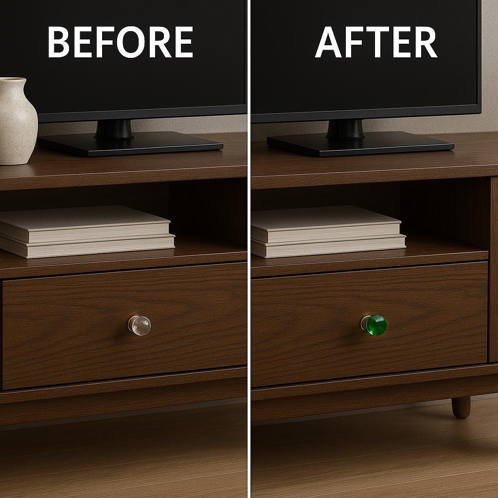 Modern Green Glass Drawer Knob