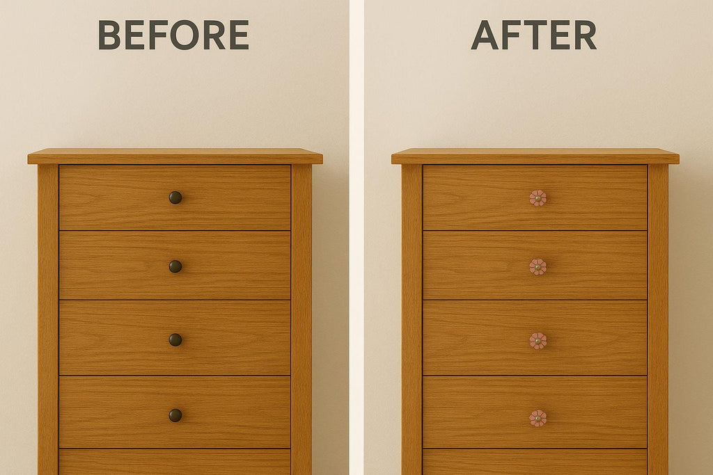 Pineapple Glass Drawer Knob | Light Yellow with Golden Fittings