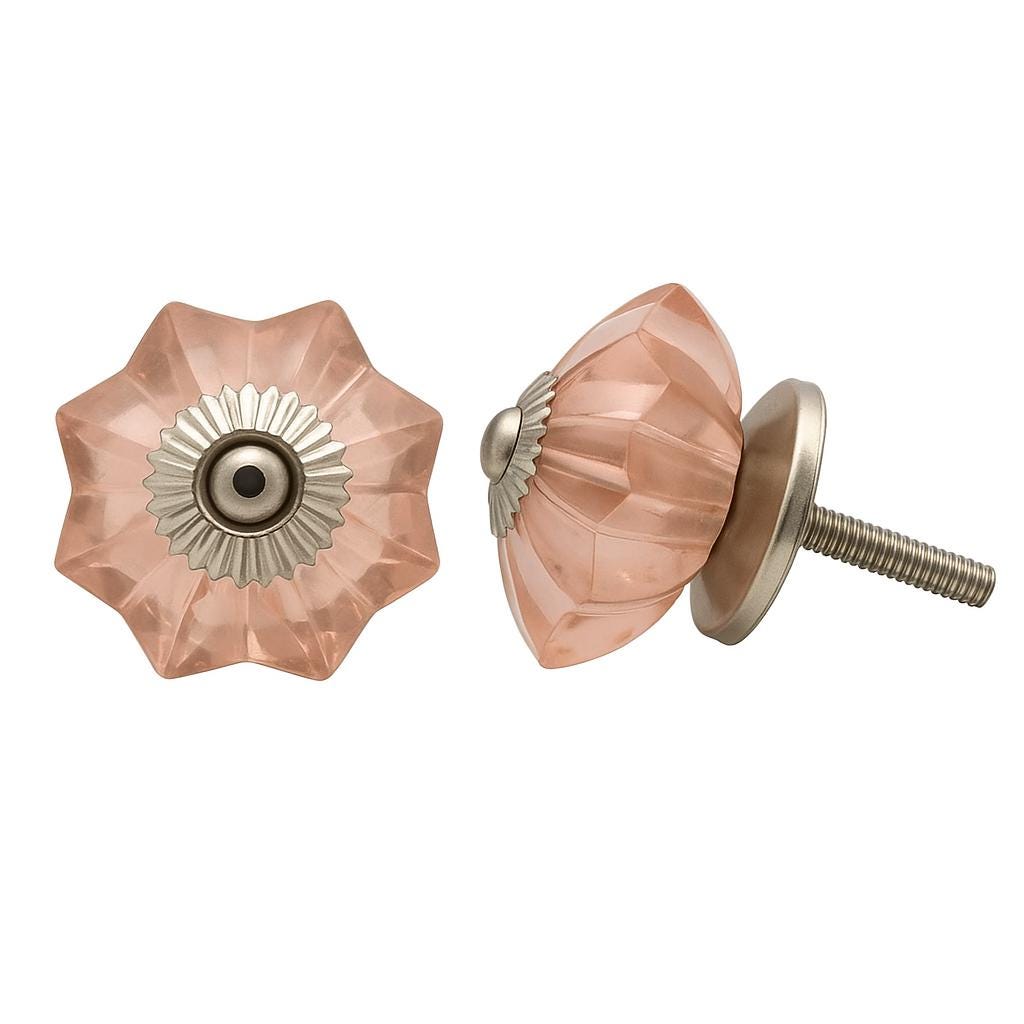 Chic Pink Glass Drawer Knobs