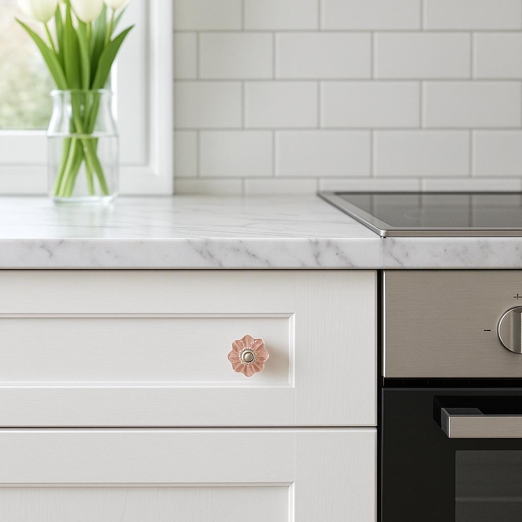 Chic Pink Glass Drawer Knobs