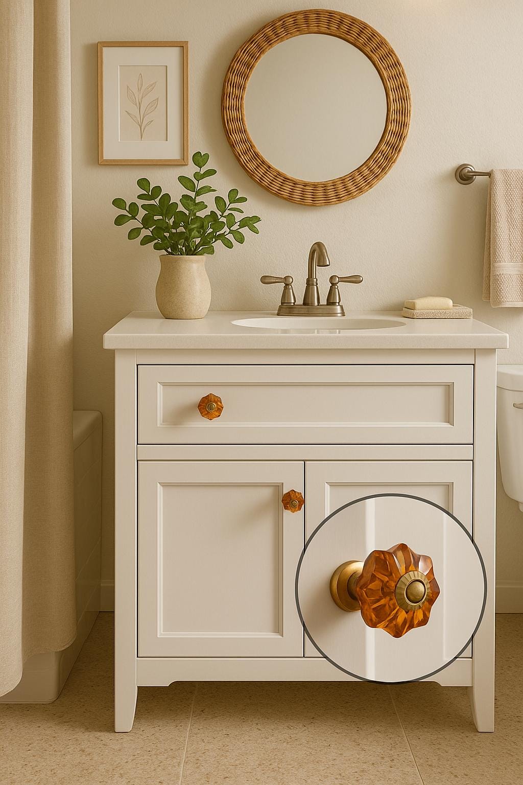 Red Glass Drawer Knobs