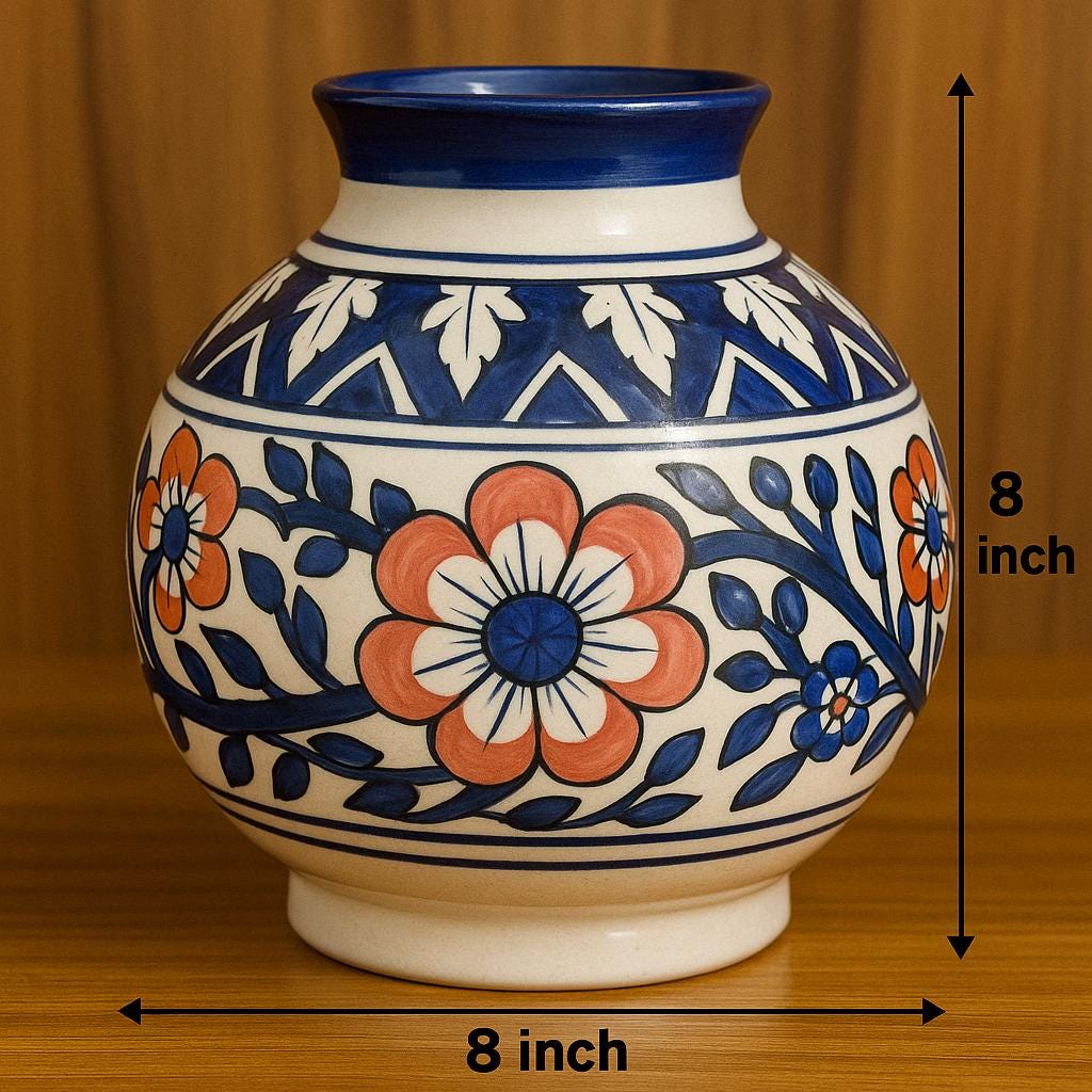 Handmade Orange Blue Vase