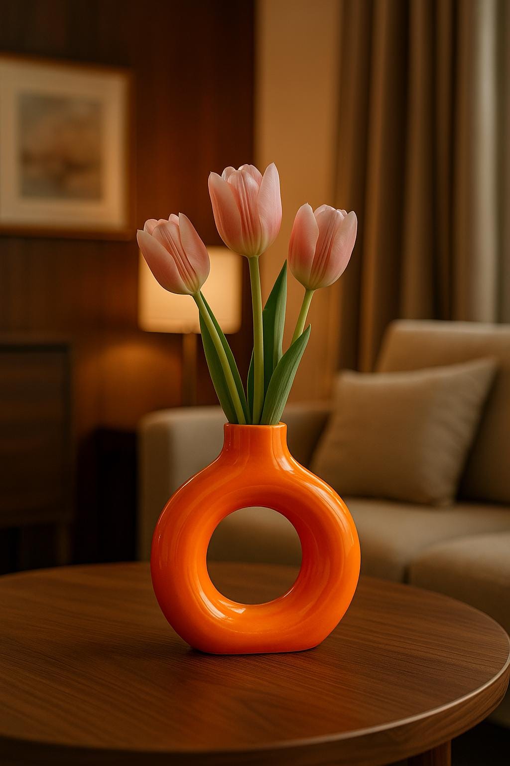 Ceramic Flower Vase - Hand Painted Design