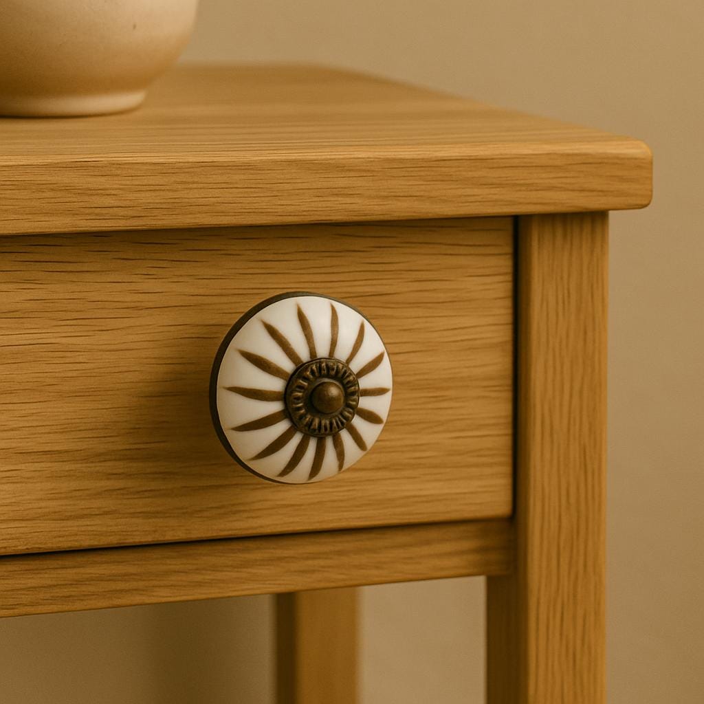 Handcrafted White Flower Knobs