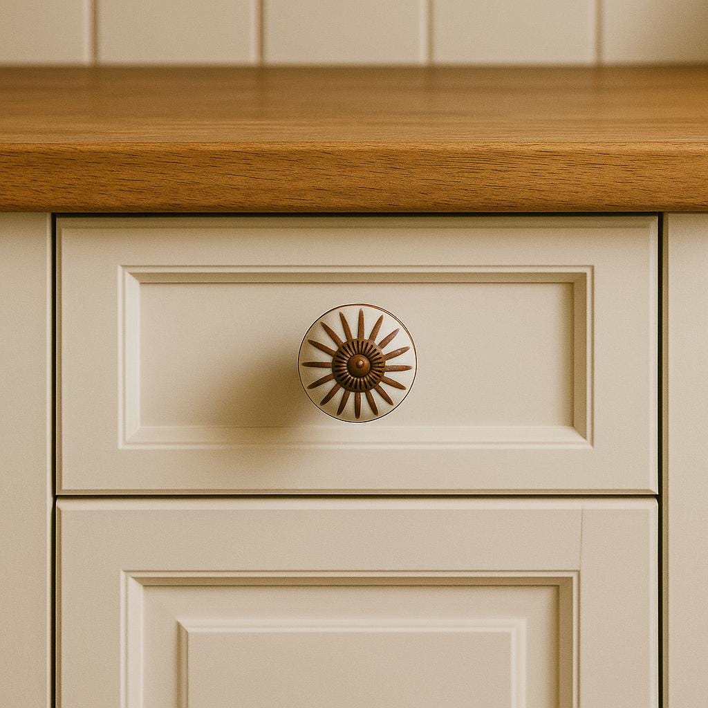 Handcrafted White Flower Knobs