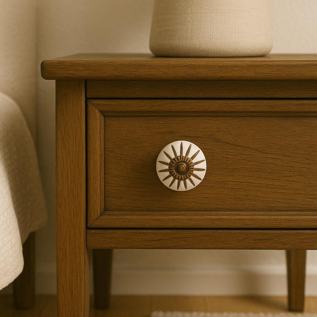 Handcrafted White Flower Knobs