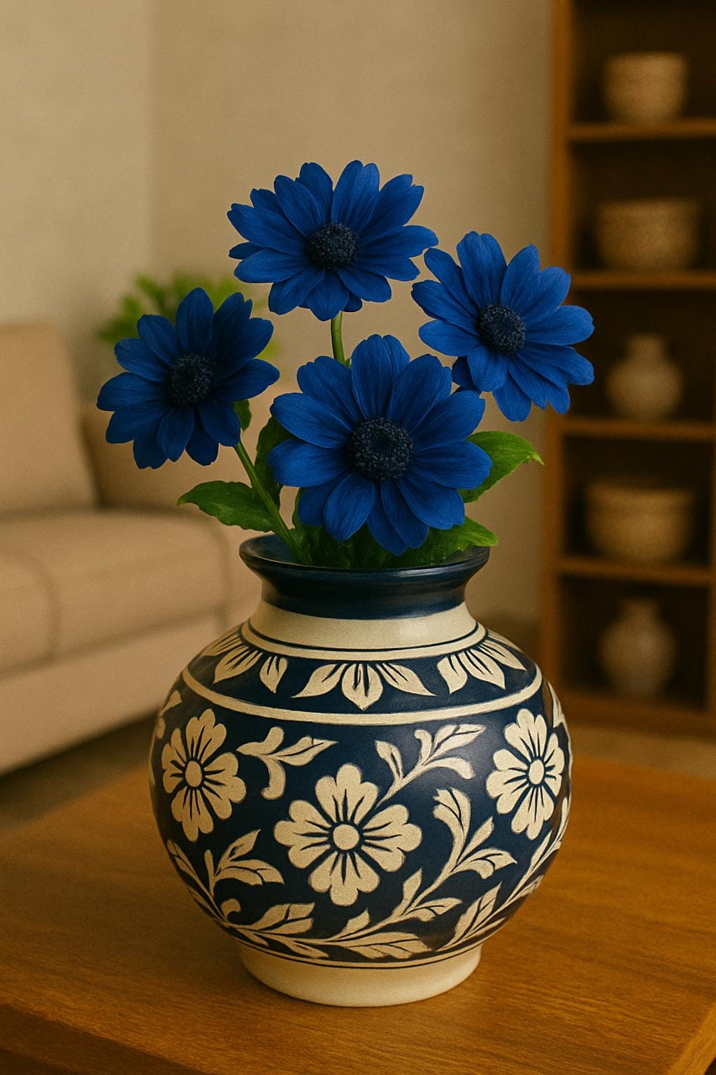 Handmade Blue Flower Vase