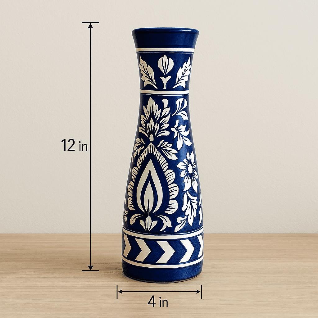 Large Handcrafted Boho Vase