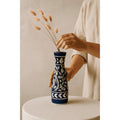 Handcrafted Floral Ceramic Vase  12 Inch Pottery, Boho Decor