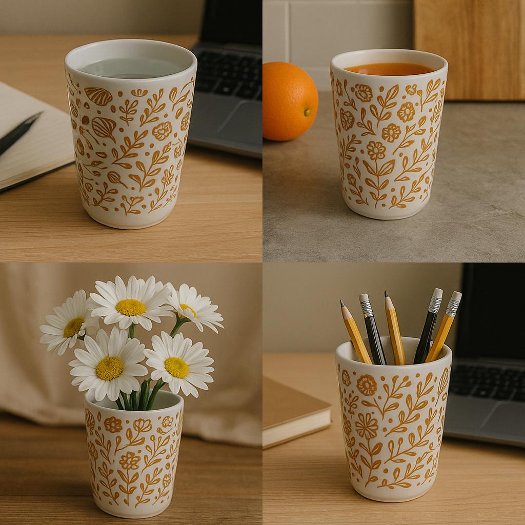 Yellow Flower Ceramic Tumbler