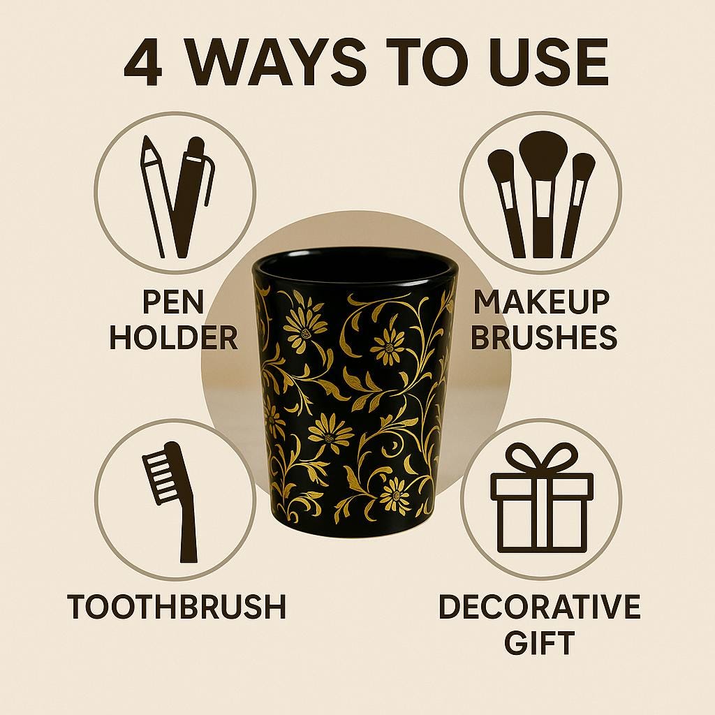 Golden Ceramic Tumbler Art