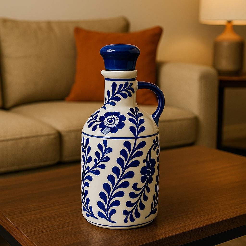 Blue Floral Ceramic Jug 1000ml