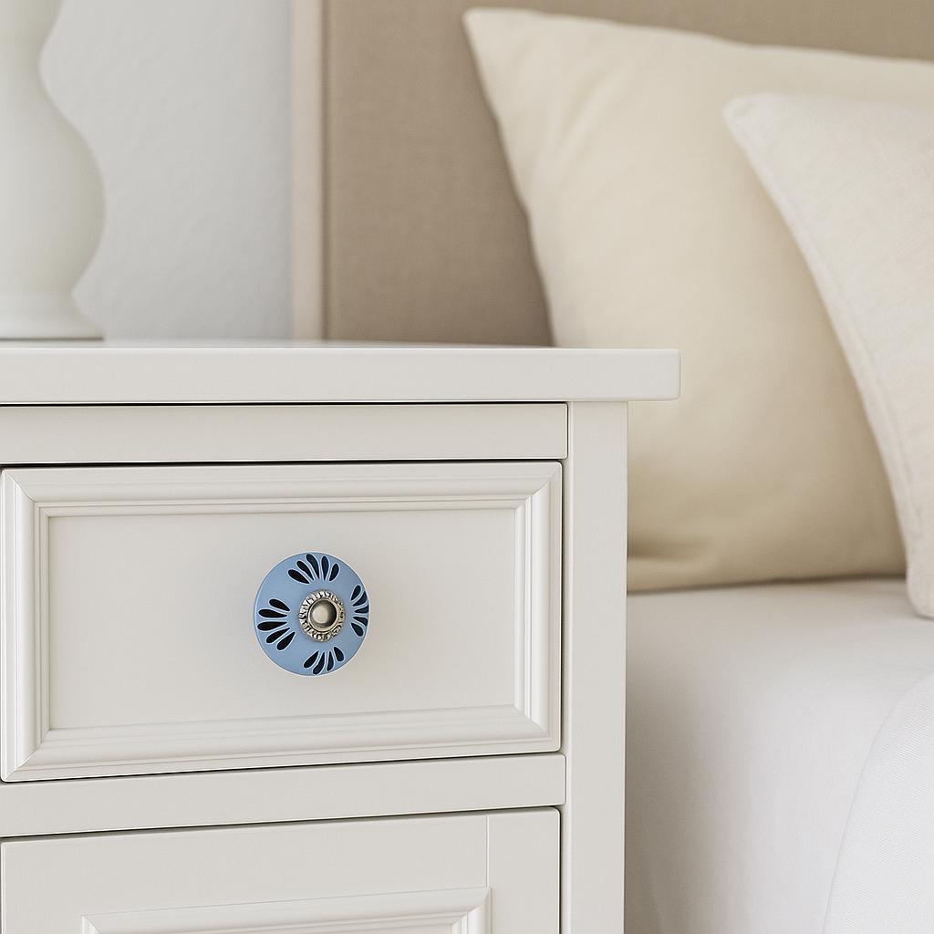 Blue Flower Knobs Set Ð 20 Pcs